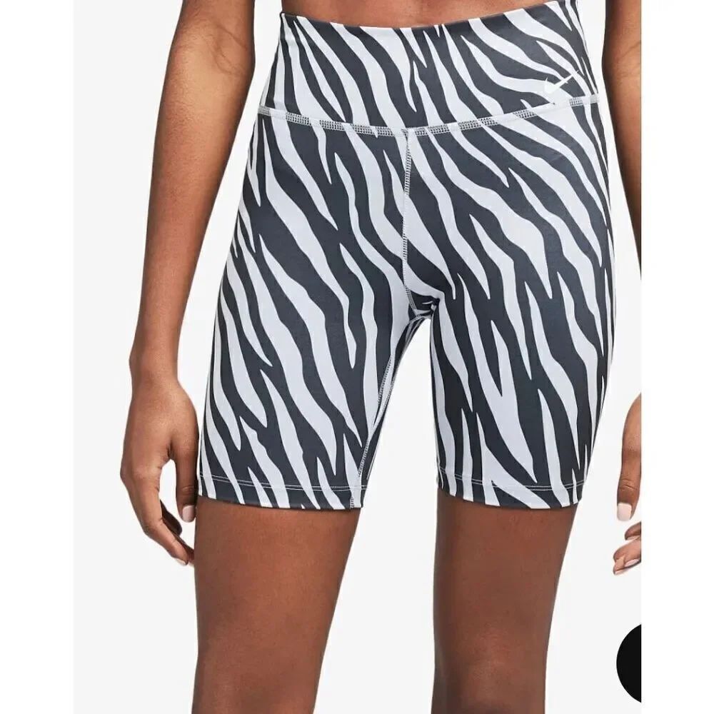 NIKE One Clash Zebra Print Bike Shorts NWT